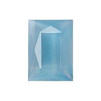 Rectangle Faceted Pointed Back (Doublets) Crystal Glass Stone, Aqua Blue 5 Milky Colours (04030-60000-K), Czech Republic