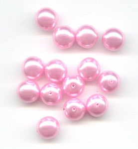 Imitation pearl glass beads round Pink Glass Czech Republic