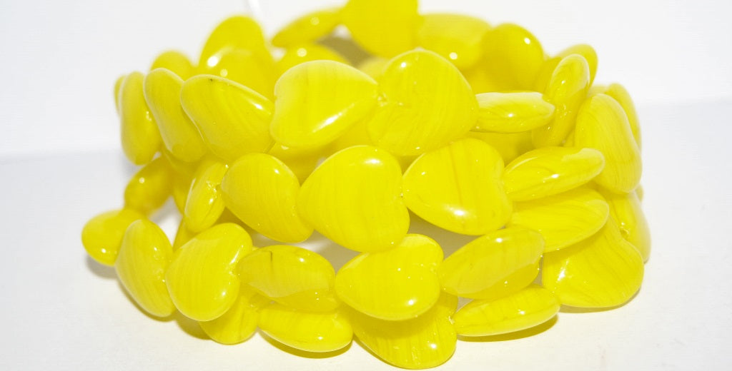 Heart Pressed Glass Beads, 86016 (86016), Glass, Czech Republic