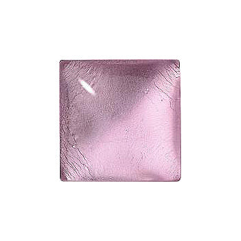 Square Cabochons Flat Back Crystal Glass Stone, Pink 8 With Silver (701190-K), Czech Republic