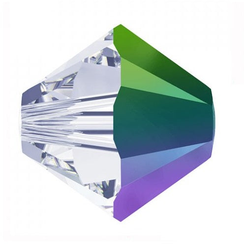 SWAROVSKI ELEMENTS XILION 5328 bicone beads Crystal Scarabeus Green Glass Austria