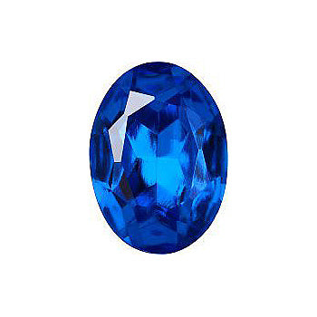 Oval Faceted Pointed Back (Doublets) Crystal Glass Stone, Blue 1 Transparent With Aluminium (60040-Al), Czech Republic