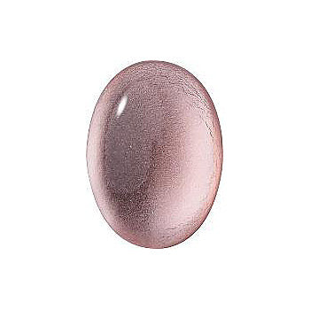 Oval Cabochons Flat Back Crystal Glass Stone, Pink 4 With Silver (70119-L), Czech Republic