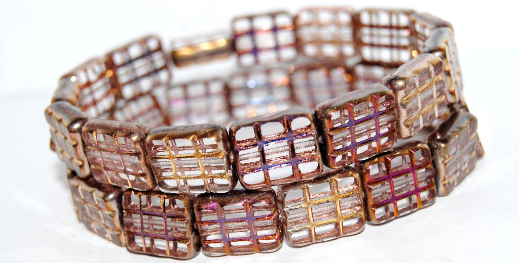 Table Cut Rectangle Beads With Grating, Crystal 30810 (30 30810), Glass, Czech Republic