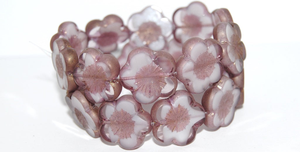 Table Cut Flower Beads Hibiscus, (21 6208 14495M), Glass, Czech Republic