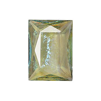 Rectangle Faceted Pointed Back (Doublets) Crystal Glass Stone, Light Green 1 Mexico Opals (Mex-16), Czech Republic