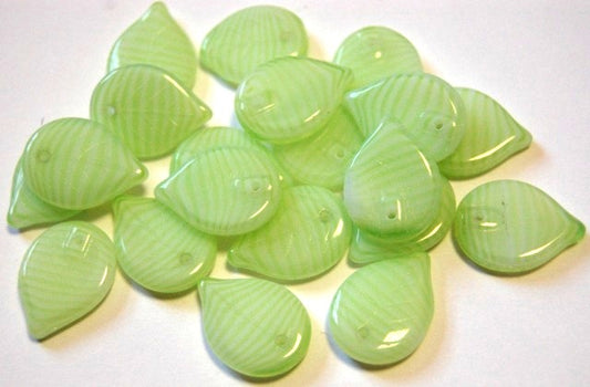 Leaf Pressed Glass Beads, 8502 (8502), Glass, Czech Republic