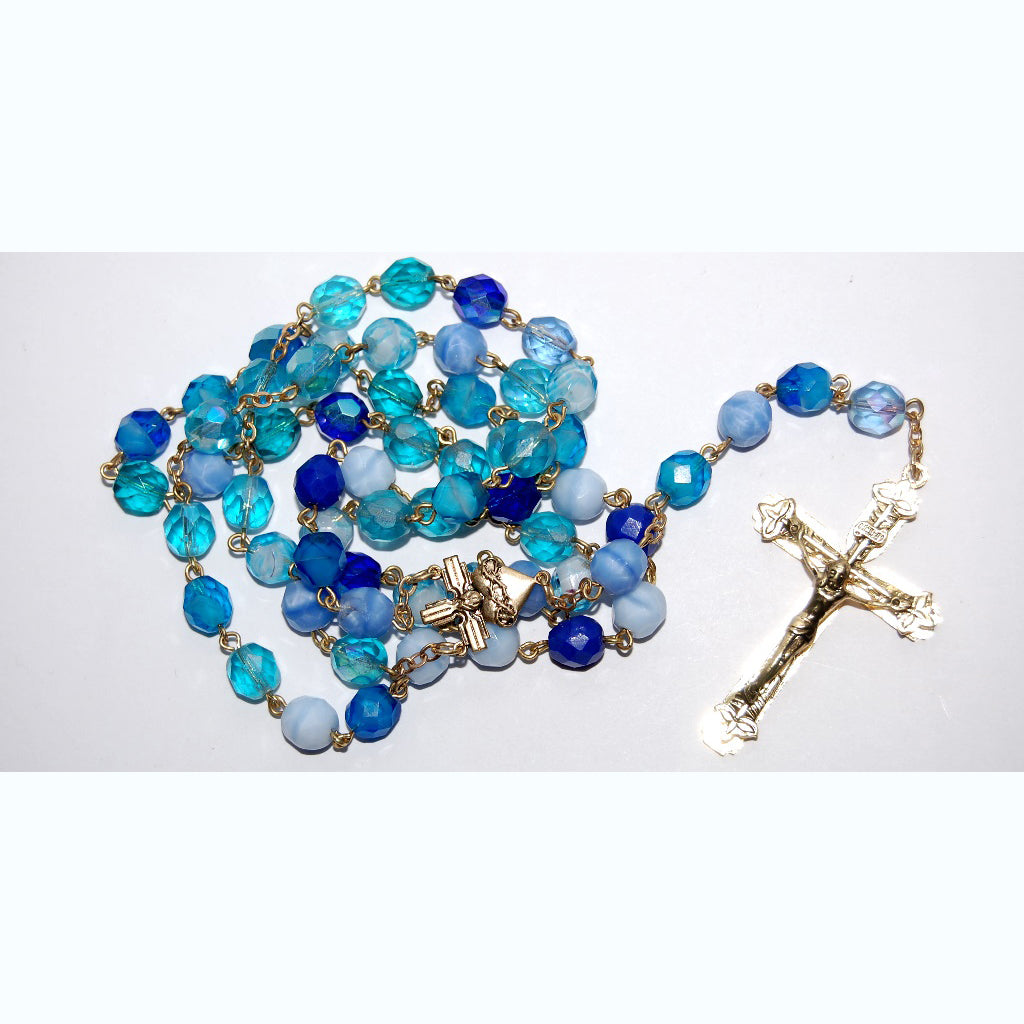 Rosaries With Czech Glass Beads And Methal Cross, 8 mm (R220810-A)
