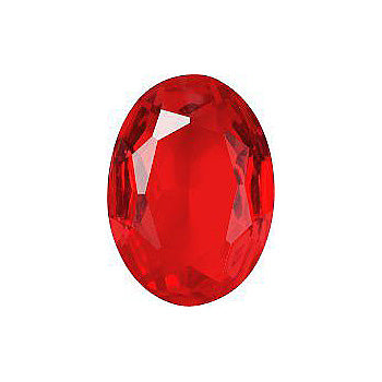 Oval Faceted Pointed Back (Doublets) Crystal Glass Stone, Red 9 Transparent (90070), Czech Republic