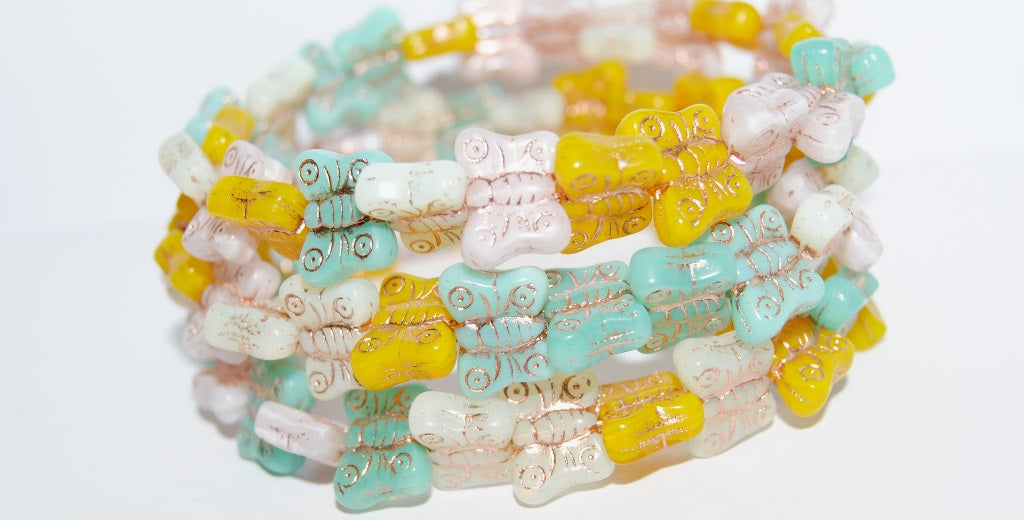 Butterfly Pressed Glass Beads, Mixed Colors Gy 54200 (Mix Gy 54200), Glass, Czech Republic