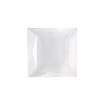 Square Faceted Pointed Back (Doublets) Crystal Glass Stone, White 2 Milky Colours (Milky-White-Intense), Czech Republic