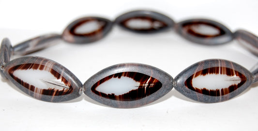 Table Cut Oval Beads, 15010 Luster Cream (15010 14401), Glass, Czech Republic