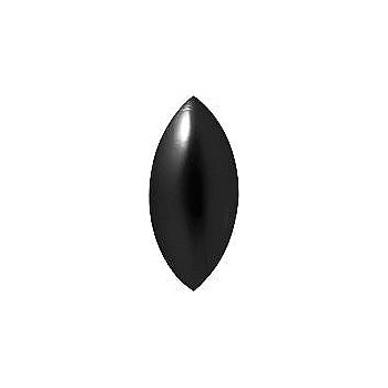 Navette Cabochons Pointed Back Crystal Glass Stone, Black 1 Opaque (23980), Czech Republic