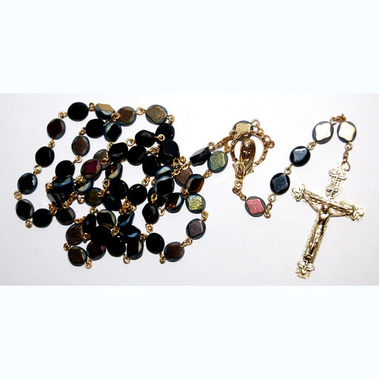 Rosaries With Czech Glass Beads And Methal Cross, 10 mm (R381210-A)