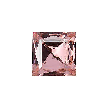 Square Faceted Pointed Back (Doublets) Crystal Glass Stone, Pink 7 Transparent With Gold Foil (70110-L-Gf), Czech Republic