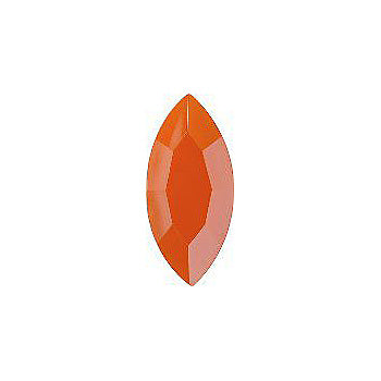 Navette Faceted Pointed Back (Doublets) Crystal Glass Stone, Orange 3 Opaque With Blue Hematite (93130-Bh), Czech Republic