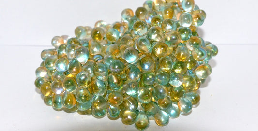 Pear Drop Pressed Glass Beads, Crystal 48104 (30 48104), Glass, Czech Republic