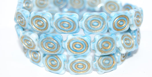 Spiral Turtle Pressed Glass Beads, (65000 54202), Glass, Czech Republic