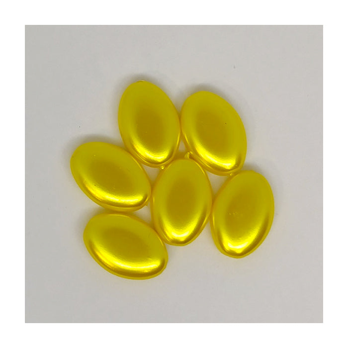 Imitation pearl glass beads oval Yellow Glass Czech Republic