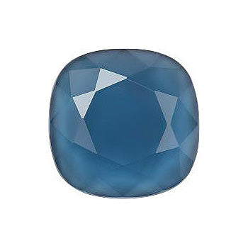 Rounded Square Faceted Flat Back Crystal Glass Stone, Blue 13 Transparent (30340-L), Czech Republic