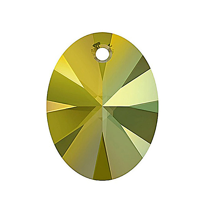 SWAROVSKI ELEMENTS pendant XILION oval 6028 crystal stone with hole Crystal Iridescent Green Glass Austria