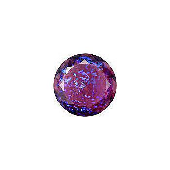 Round Faceted Pointed Back (Doublets) Crystal Glass Stone, Violet 6 Mexico Opals (Mex-19), Czech Republic