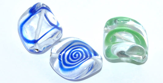 Leaf Lampwork Glass Handmade Beads, (U), Glass, Czech Republic
