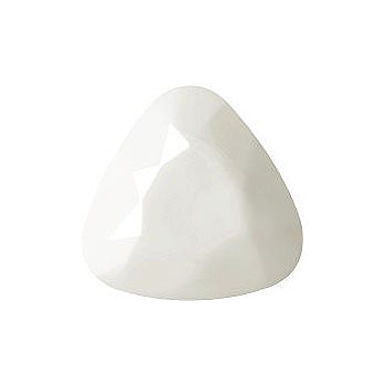 Triangle Faceted Pointed Back (Doublets) Crystal Glass Stone, White 12 Opaque (83520), Czech Republic