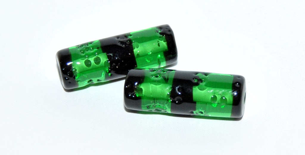 Czech Glass Hand Made Roller Tube Lampwork Beads, (228 A), Glass, Czech Republic