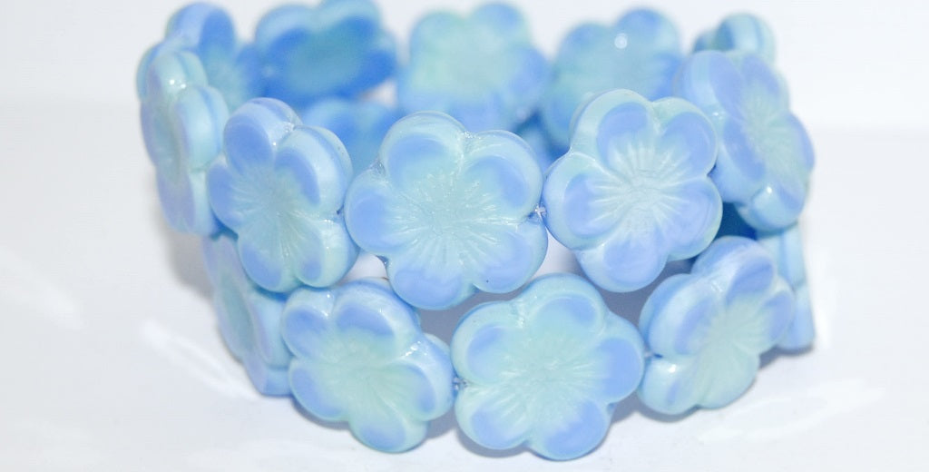 Table Cut Flower Beads Hibiscus, 21 37504 Matte (21 37504 M), Glass, Czech Republic