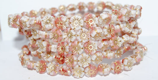 Hawaii Flower Pressed Glass Beads, (740202010 54202), Glass, Czech Republic