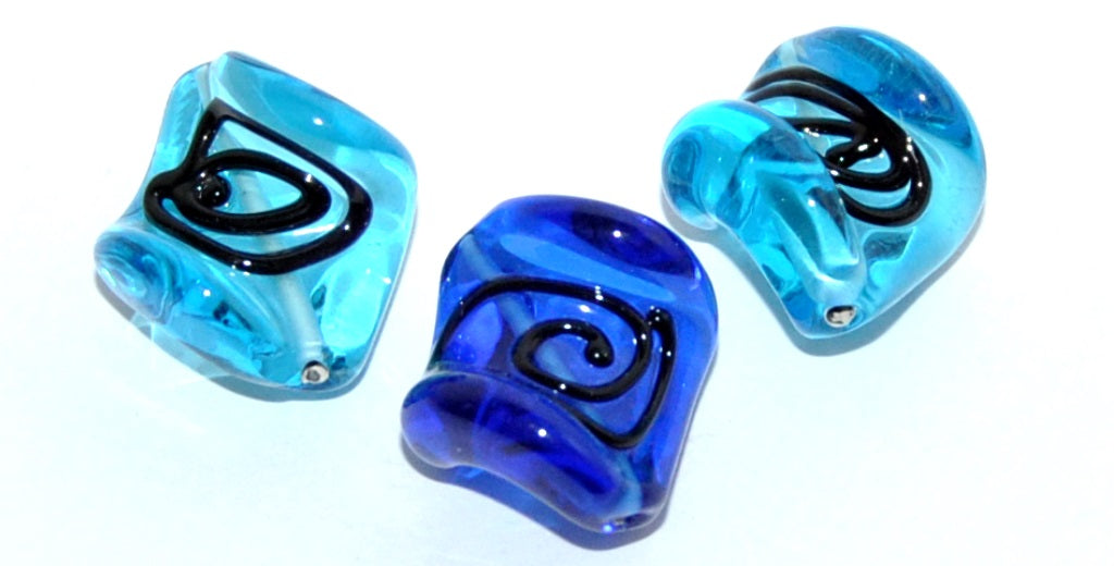 Leaf Lampwork Glass Handmade Beads, (L), Glass, Czech Republic