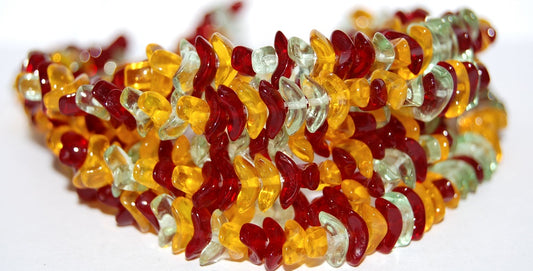 Arc Angel Wings Pressed Glass Beads, Apple Mixed Colors (Apple Mix), Glass, Czech Republic