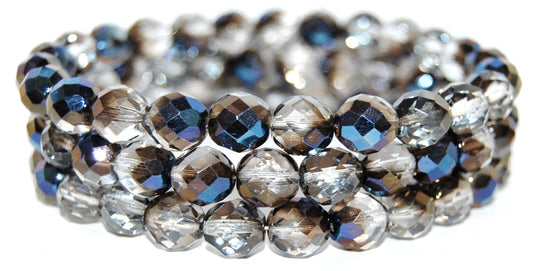 Fire Polished Round Faceted Beads, Crystal 29900 (30 29900), Glass, Czech Republic