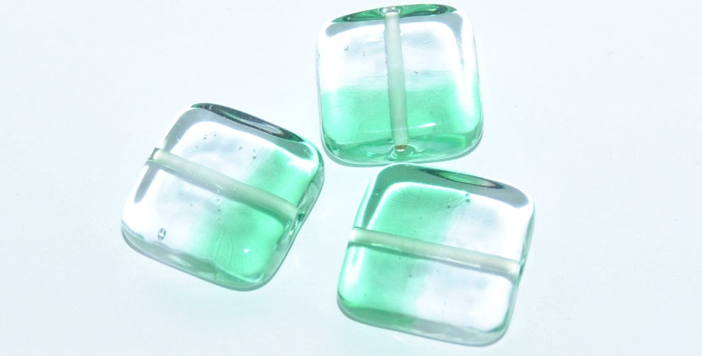 Czech Glass Hand Made Square Lampwork Beads, (J), Glass, Czech Republic