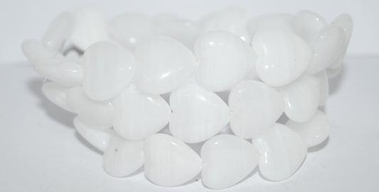 Heart Pressed Glass Beads, 5002 (5002), Glass, Czech Republic