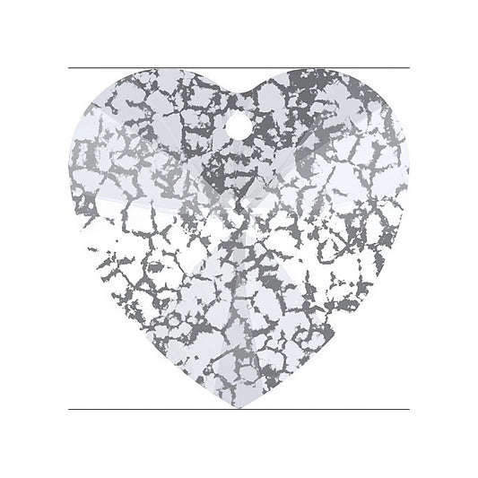 SWAROVSKI ELEMENTS pendant HEART 6228 crystal stone with hole Silver Patina Glass Austria