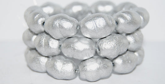 Shaped Pressed Glass Beads, Silver Colored (1700), Glass, Czech Republic