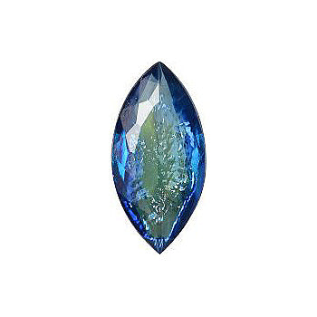 Navette Faceted Pointed Back (Doublets) Crystal Glass Stone, Blue 15 Mexico Opals (Mex-30), Czech Republic