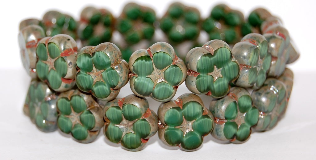 Table Cut Flower Beads, (56100 43400), Glass, Czech Republic