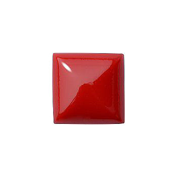 Square Cabochons Flat Back Crystal Glass Stone, Red 4 Opaque (93180), Czech Republic