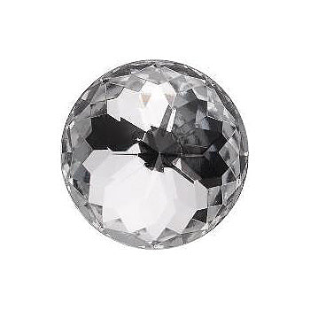 Round Faceted Flat Back Crystal Glass Stone, White 13 Transparent With Aluminium (000300-Al), Czech Republic