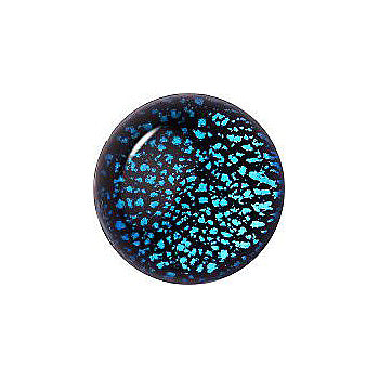 Round Cabochons Flat Back Crystal Glass Stone, Aqua Blue 3 With Silver (60038), Czech Republic