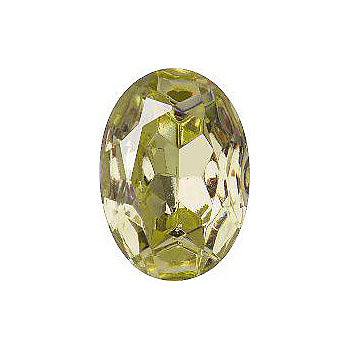 Oval Faceted Pointed Back (Doublets) Crystal Glass Stone, Yellow 11 Transparent With Aluminium (80100-Al), Czech Republic