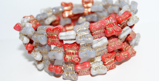 Butterfly Pressed Glass Beads, Mixed Colors Rp 54202 (Mix Rp 54202), Glass, Czech Republic