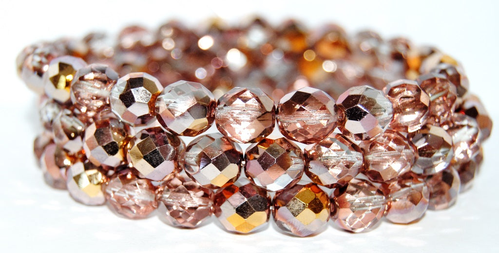 Fire Polished Round Faceted Beads, Crystal 27101 (30 27101), Glass, Czech Republic