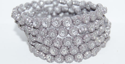 Hawaii Flower Pressed Glass Beads, (26016 54201), Glass, Czech Republic