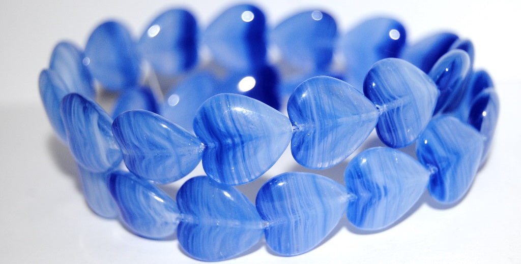 Heart Pressed Glass Beads, 3301006 (3301006), Glass, Czech Republic