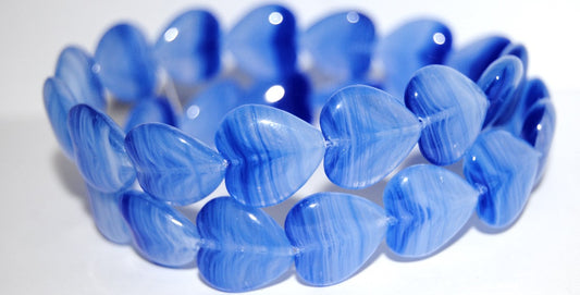 Heart Pressed Glass Beads, 3301006 (3301006), Glass, Czech Republic