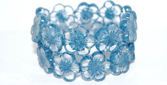 Table Cut Flower Beads Hibiscus, (21 43610 Lava Glass), Glass, Czech Republic